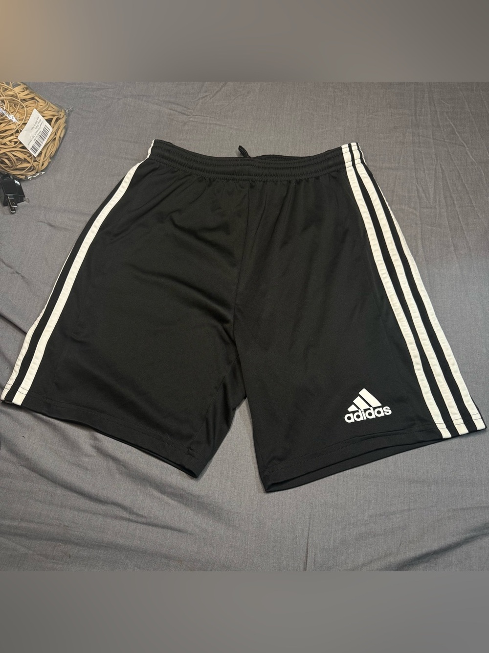 adidas Black Shorts with White 3-Stripes